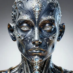 close up beautiful porcelain dark patterns glowing games and crystals, fractal details diamonds, highly detailed, centered, digital painting, smooth, sharp focus, artgerm, fractal anatomical elements, glass, facial muscles, elegant, ultra detailed, metallic armor, octane render