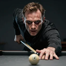 simon pegg portrait, horror core, apocalyptic, billard cue, sharp focus, fiction, hyper detailed, digital art, trending in artstation, cinematic lighting, studio quality, smooth render, unreal engine 5 rendered, octane rendered, art style and nixeu and wlop and krenz cushart
