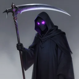 a portrait of a neon grim reaper holding a scythe, fantasy, elegant, digital painting, artstation, concept art, matte, sharp focus, illustration, art by josan gonzalez