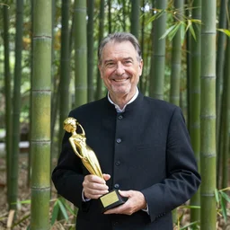award winning photo of a bamboo forest by Peter Lik,
