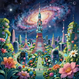 a beautiful ultradetailed anime illustration of secret backroom nature city by ben van berkel, flowers galactic tokyo, archdaily, wallpaper, highly detailed, trending on artstation.