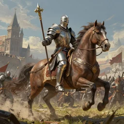 a glorious paladin mounted atop a horse, feeling of a terrible battle, james gurney, artstation, greg rutkowski, highly detailed, 8 k post - processing, 8 k resolution beautifully detailed landscape trending on artstation, unreal engine, octane render