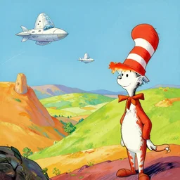 gippsland landscape in the style of dr. seuss, starships, painting by ralph mcquarrie