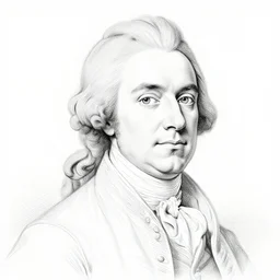 lineart psychedelic of a portrait by John Singleton Copley and Johannes van Haensbergen