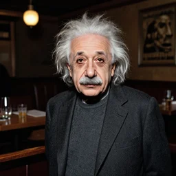 photo of albert einstein in the club
