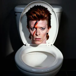 david bowie sticks his head in the toilet bowl, сover art