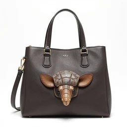 high fashion woman's handbag with armadillo's head, product image