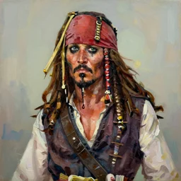 greg manchess portrait painting of partially armored undead captain jack sparrow as overwatch character, medium shot, impasto, asymmetrical, profile picture, organic painting, sunny day, matte painting, bold shapes, hard edges, ambient occlusion, artstation, by huang guangjian, gil elvgren, ruan jia, james ryman, gaston bussiere