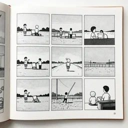 a comic page in the style of Chris Ware