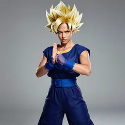 photo of jessica alba as super saiyan powering up by annie leibovitz