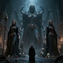 by oka yasutomo and anna dittmann, visually stunning, cinematic, ultra realistic, hyper realism, 1 2 k, epic, octane render, unreal engine, vfx, maya, the dark priestesses created this titan through the spirits of the dead warriors, in city street at night, bizarre compositions, exquisite detail, extremely moody lighting, so scary and cool