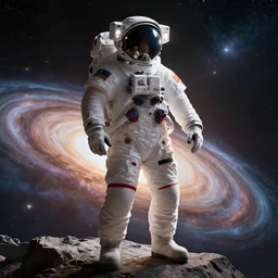 astronaut standing at the edge of the universe, digital art, realistic, artstation, detailed