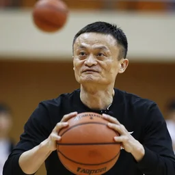 Jack Ma playing basketball