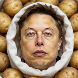 elon musk face is a potato, potato skin, bag of potatoes s 1 0 0