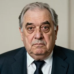 photograph of old man wearing suit, sinister, dark circles under eyes, overweight, sagging skin, caucasian, hair becoming gray, sigma 85mm f/1.4, 4k, depth of field, high resolution, 4k, 8k, hd, full color