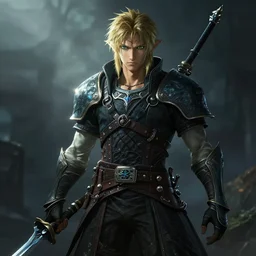 terra branford final fantasy 6 in the art style of breath of the wild and yoshitaka amano, grimdark dramatic lighting, digital art, intricate, highly detailed, matte painting, fine art