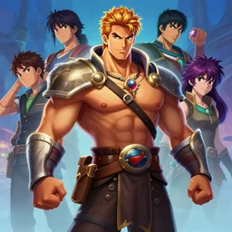 portrait muscular handsome hero fantasy art heartstone video game icon, 2 d game art gta cover, official fanart behance hd artstation by jesper ejsing, by rhads, makoto shinkai and lois van baarle, ilya kuvshinov, rossdraws