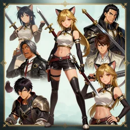 cat girl in a  blade and soul  spinoff artbook  rendered by the artist Nadezhda Tikhomirova, Jiyun Chae,  Lê Long, Joe Madureira, trending on Artstation by Hyung tae Kim, artbook, Stanley Artgerm Lau, WLOP, Rossdraws , James Gurney