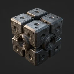 Physics-based tesseract in the style of Unreal Engine with ambient occlusion, photorealistic, hard surface, 8k