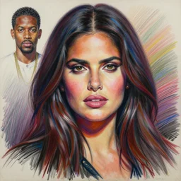 beautiful painting of salma hayek by dariusz zawadski, contemporary, creepy, colorful acrylic, airbrush painting, realistic portrait by kehinde wiley and archan nair, colored pencil sketch, hyperrealism, pastel chalk, oilpastels
