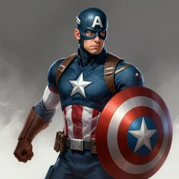 Captain America, a digital painting by Yun-Fei Ji, deviantart contest winner, fantasy art, detailed painting, artstation hd, concept art