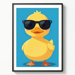 Duck with sunglasses, poster art