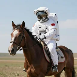 Photograph of an astronaut riding a horse in a photo-realistic style