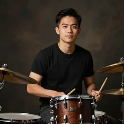 portrait of Bryan Nguyen, Asian male, Drummer and Music Supervisor
