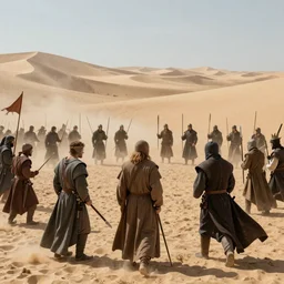 a medieval battle in a desert by Alan Lee n- 6