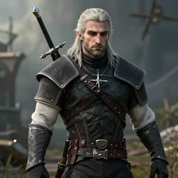 geralt the witcher 3, photorealistic, realistic