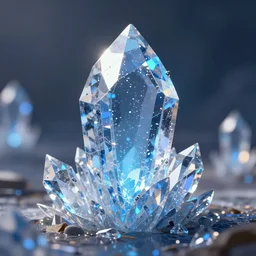 big ice crystal, shallow depth of field, highly detailed, digital painting, trending artstation, concept art, illustration, cinematic lighting, vibrant colors, photorealism, epic, octane render