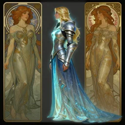 side profile concept art, imogen poots, hearthstone paladin, luminescent, by lawren harris, alphonse mucha, thomas blackshear, eve ventrue, sherree, ilya kuvshinov, magali villeneuve, jeremy lipkin, rob rey, artgerm