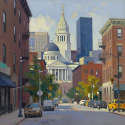 city of boston, painted by o'keeffe, digital painting, 4 k