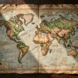 An old world map widescreen ratio
