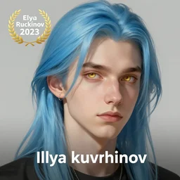 ilya kuvshinov with long hair, sky blue hair, gold eyes, amber eyes, boyish face, professional digital painting, concept art, award - winning photography, cinematic, forest background, thin fur scarf, awe, regal, wlop, art by andy warhol, pixiv art, yoshitaka amano