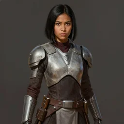 portrait of a woman by greg rutkowski, she is about 2 0 years old, mixture between samoan and indian features, tall and slender, black short hair, wearing jedi armor, star wars expanded universe, highly detailed portrait, digital painting, artstation, concept art, smooth, sharp foccus ilustration, artstation hq