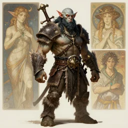 goblin kenku barbarian, highly detailed, digital painting, artstation, sharp focus, illustration, art by tan zi and ayanamikodon and alphonse mucha and wlop