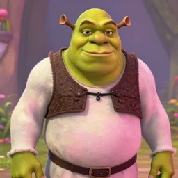 pink colored skin shrek, shrek with pink colored skin