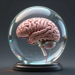 cinematic, hyperdetailed beautiful stunning a human brain inside a round crystal ball with multiple wires attached, octane, fantasy art style