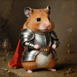 hamster with armor 4k renaissance painting, detailed