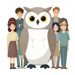 full body portrait of an owl, clean cel shaded vector art. shutterstock. behance hd by lois van baarle, artgerm, helen huang, by makoto shinkai and ilya kuvshinov, rossdraws, illustration,