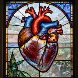 anatomical heart stained glass