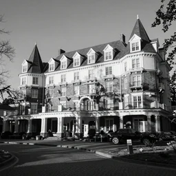 the grove park inn in asheville in black and white by stephen gammell