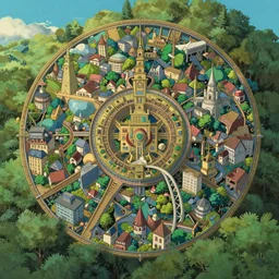 intricate illustration, ghibli colorful, cinematic composition