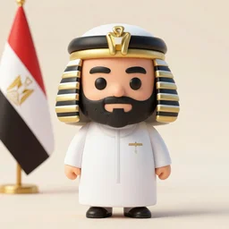 abdel fattah el sisi , president of Egypt as a cute mini figure