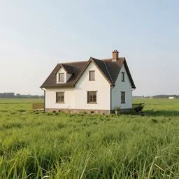 Dreamy house in an endless grass field