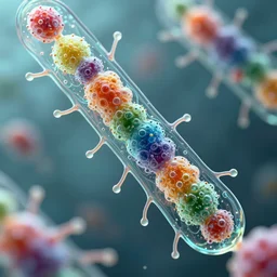 germs as strips of glass with groups of rainbow colored bubbles on them, vray, octane render, dynamic lighting, highly detailed, clear tendrils