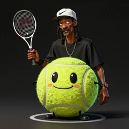 a Snoop Dogg, Snoop Dogg tennis ball monster, tennis ball, chalk, digital art, fantasy, magic, trending on artstation, ultra detailed, professional illustration by Basil Gogos
