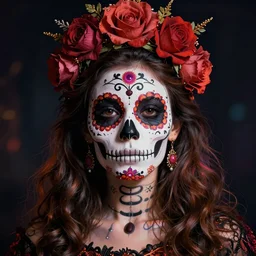 illustration of a sugar skull day of the dead girl, art by amr elshamy