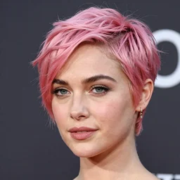 portrait of a beautiful 18-year-old Gal Gadot pink pixie cut hair by Mario Testino,  headshot, detailed, award winning, Sony a7R